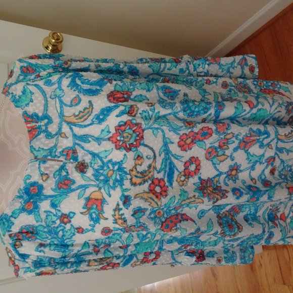 Women's Blue Print Runic Top w. Attached Tank-NWT - Picture 10 of 11